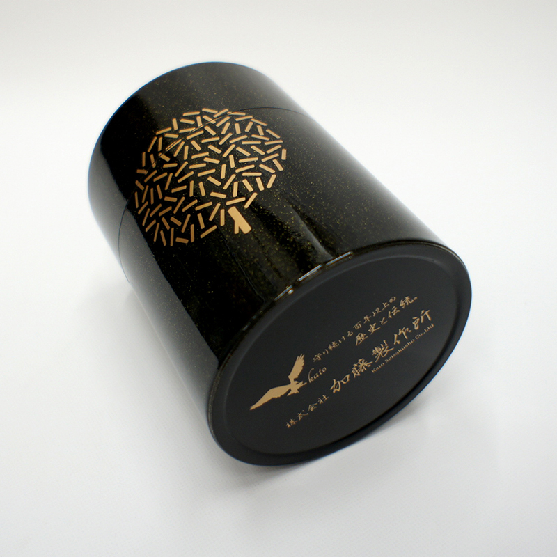 Sample Image (Example of gold printing on gold leaf painted can)